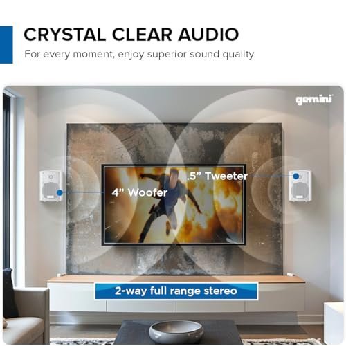 Gemini GHSI-W400BT Waterproof Outdoor Bluetooth Speakers 4 White - Image 4