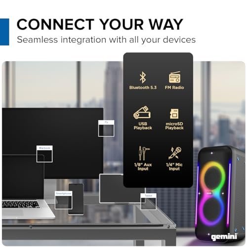 Gemini Sound GRV-2650L UltraRave Duo 400W Bluetooth Party Speaker - Image 6